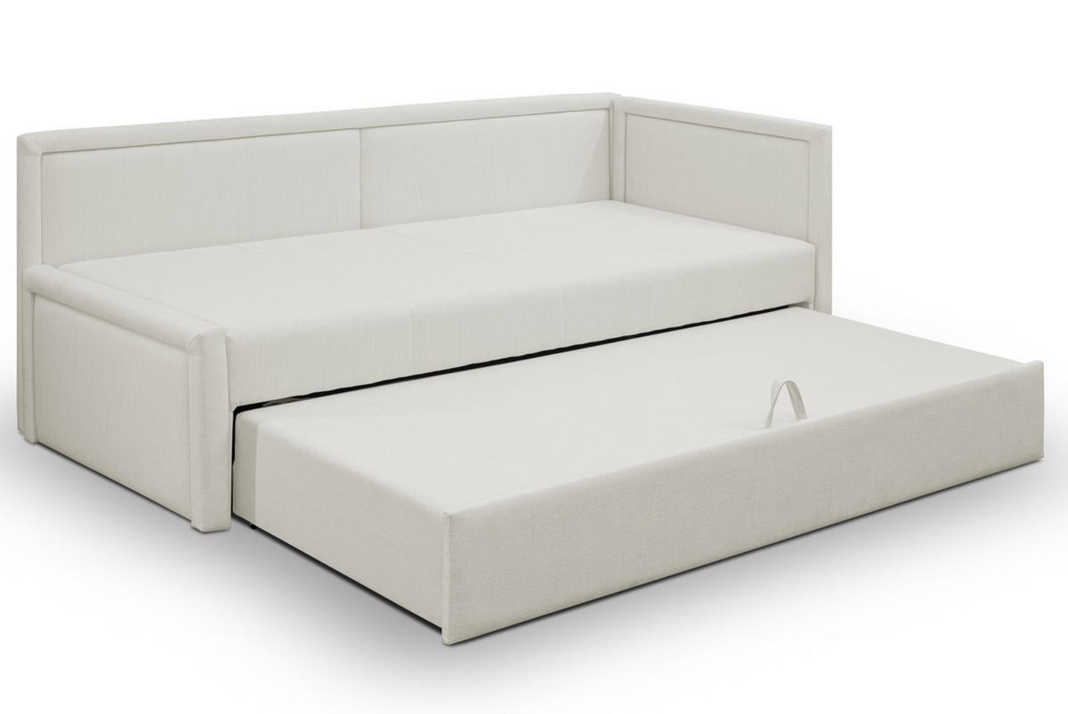JUGENDBETT Caprili Creme ausziehbar für 2 Personen - Creme/Schwarz, Holz/Textil (82/189cm) - Selsey