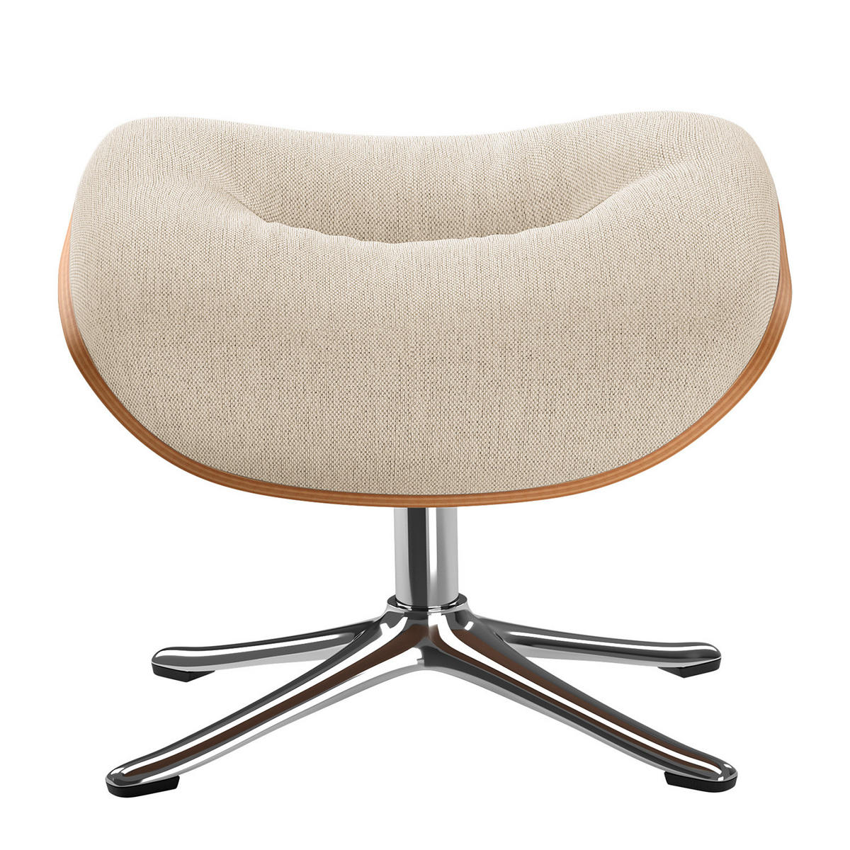 POLSTERHOCKER - Chromfarben/Beige, Textil/Metall (44/39/42cm) - home24