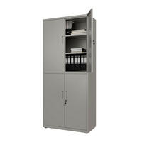 METALLSCHRANK 180/80/40 cm hellgrau abschließbar - Hellgrau, Metall (80/180/40cm) - Juskys