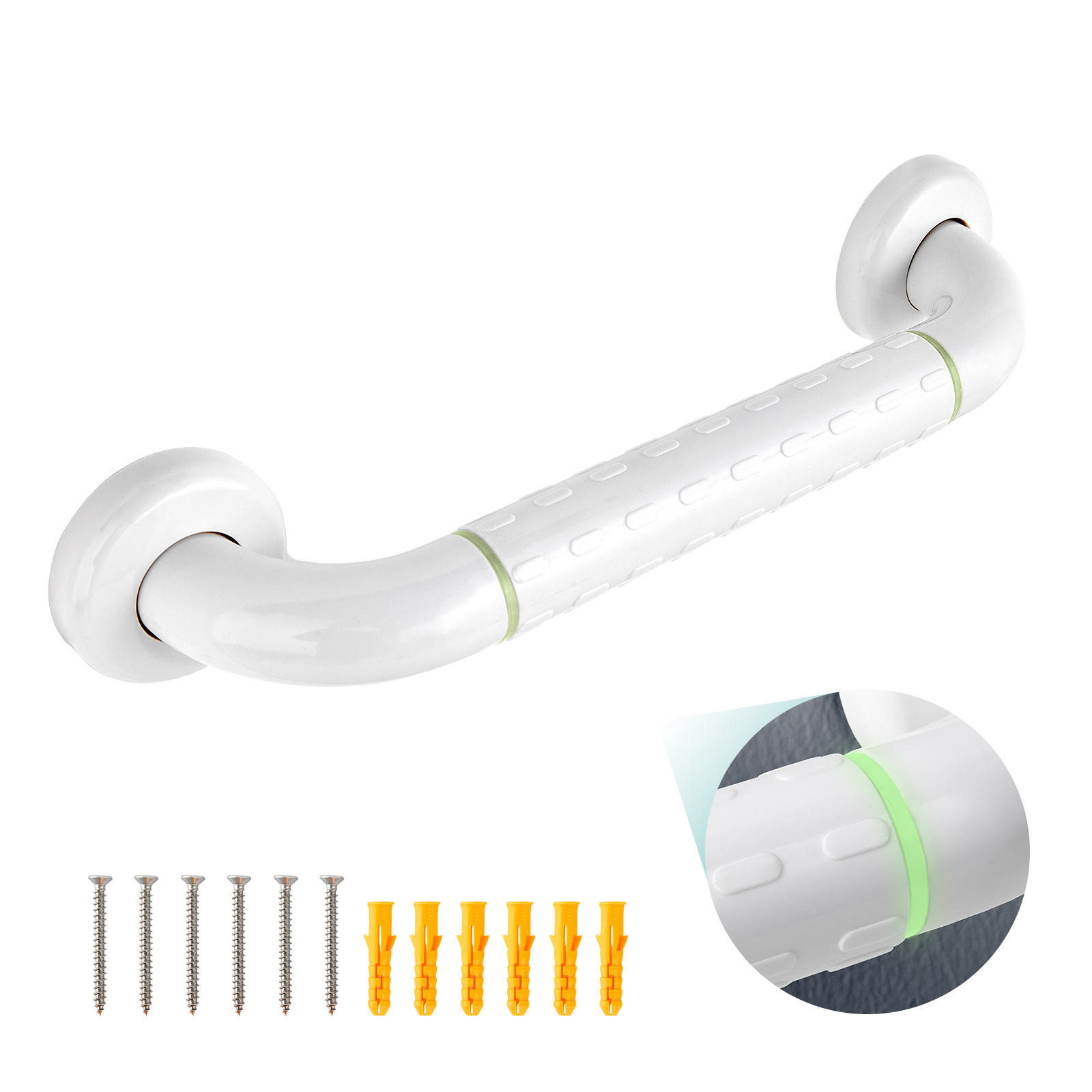 HALTEGRIFF fürs Badezimmer Weiß 37/8,3/7 mm - Weiß, Metall (37/8.3/7cm) - EMKE