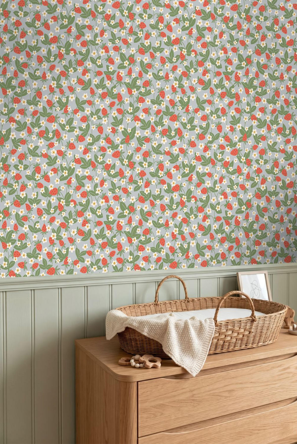 TAPETE Erdbeeren 50 x 900 cm - Grün, Papier (50/0.1cm) - ESTAhome