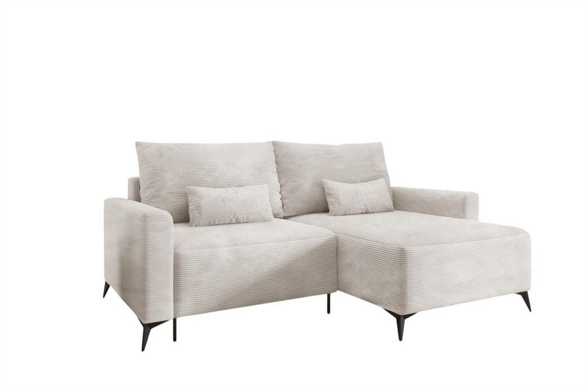 ECKSOFA Silves Mit Schlaffunktion - Weiß, Holzwerkstoff/Textil (239/148cm) - Fun Möbel
