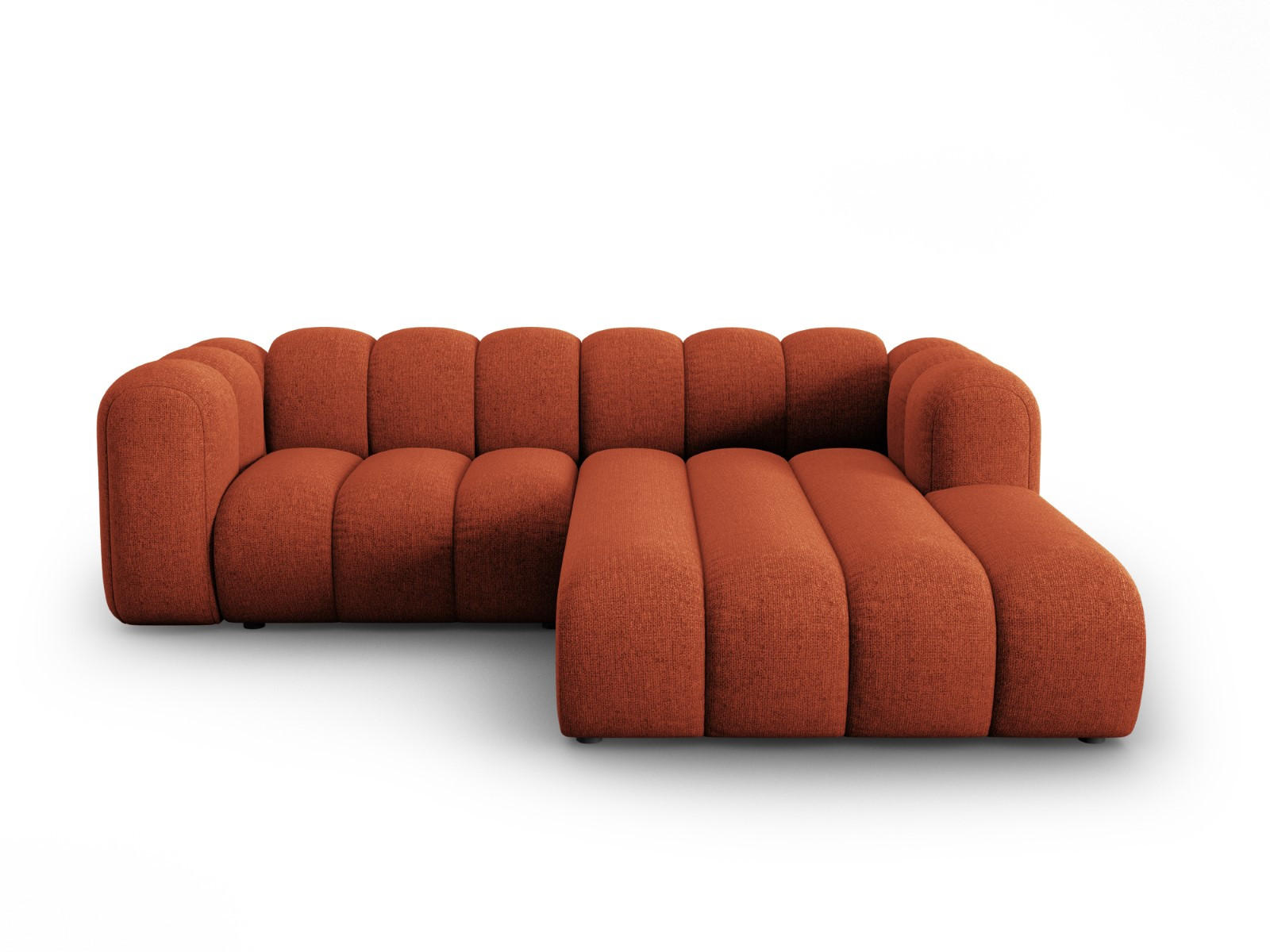 ECKSOFA modular rechts Lupine aus Chenille-Stoff terrakotta 3 Sitzplätze - Terra cotta, Textil (177/230cm) - Micadoni