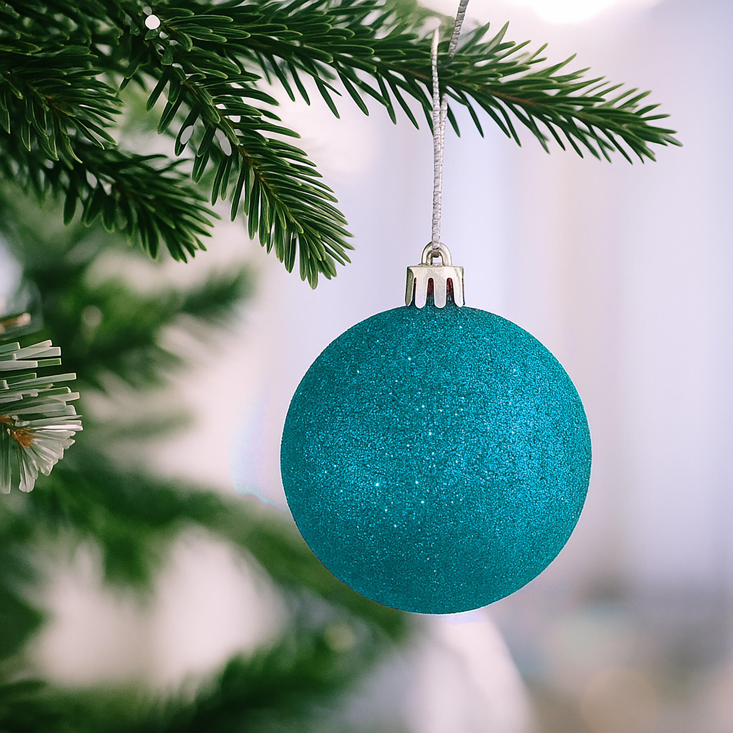 30XWEIHNACHTSKUGELN - Türkis, Kunststoff (6/7/6cm) - Relaxdays