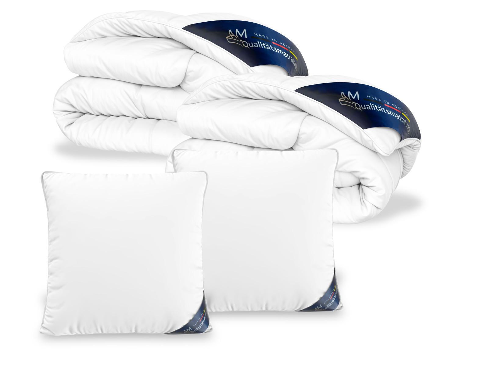 BETTWAREN SET Daunen Sommer 155/220cm, Kissen 80/80 cm 2er Set - Weiß, Textil (155/220cm) - AM Qualitätsmatratzen