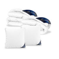 BETTWAREN SET Daunen Ganzjahr 155/220cm, Kissen 80/80 cm 2er Set - Weiß, Textil (155/220cm) - AM Qualitätsmatratzen