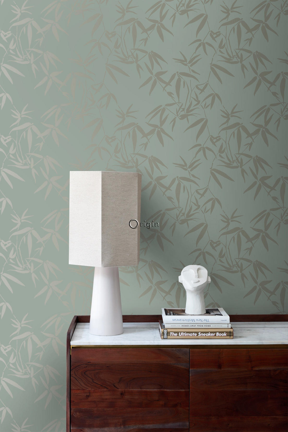 TAPETE Bambusblätter 53 cm x 10.05 m - Grün, Papier (53/1000cm) - Origin Wallcoverings