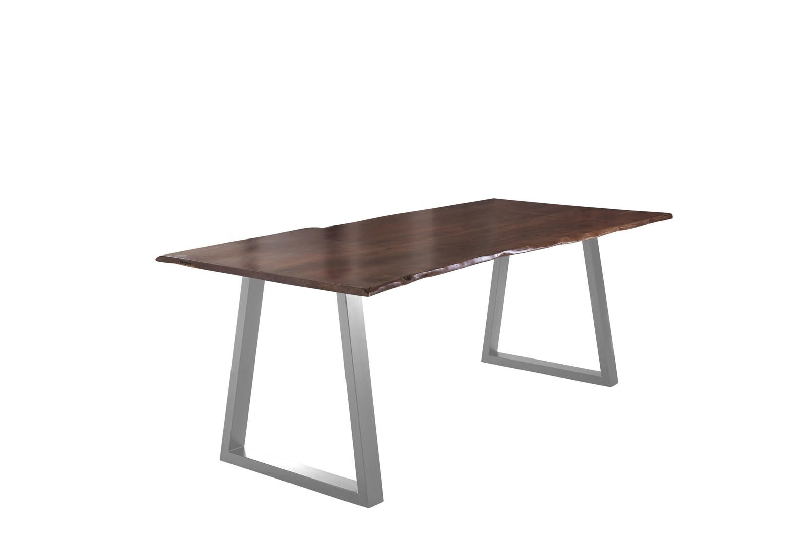 ESSTISCH LUBIN - Silberfarben/Braun, Holz/Metall (100/220/77cm) - SAM