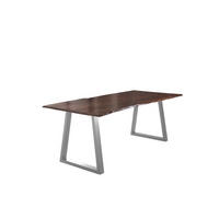 ESSTISCH LUBIN - Silberfarben/Braun, Holz/Metall (100/220/77cm) - SAM