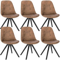 ESSZIMMERSTÜHLE 6er Set, Polsterstuhl, Dunkelbraun - Dunkelbraun/Schwarz, Holz/Textil (43/83/44.5cm) - Woltu