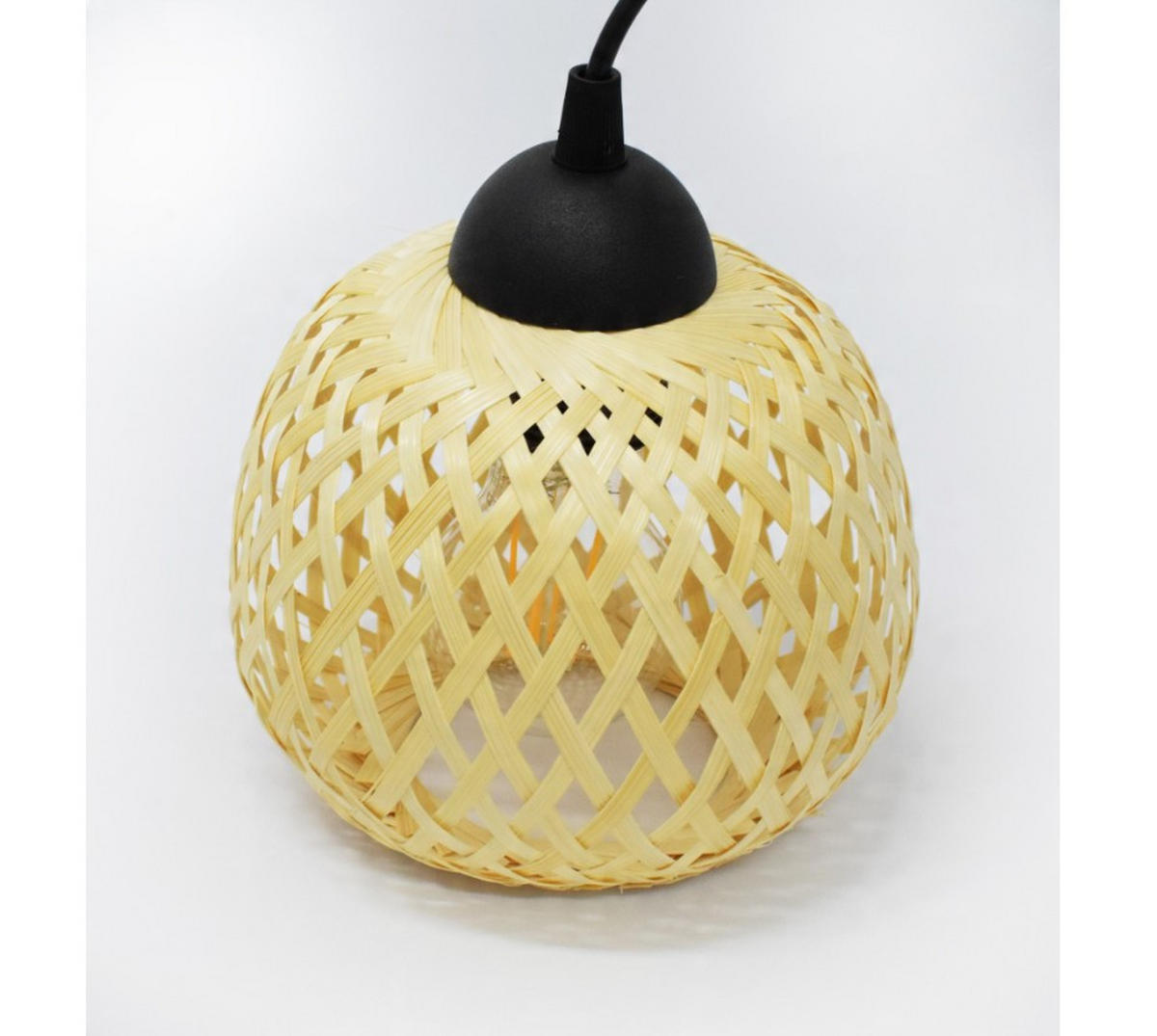 PENDELLEUCHTE BOHO - Beige/Schwarz, Holz/Metall (13/42/100cm) - kiki design