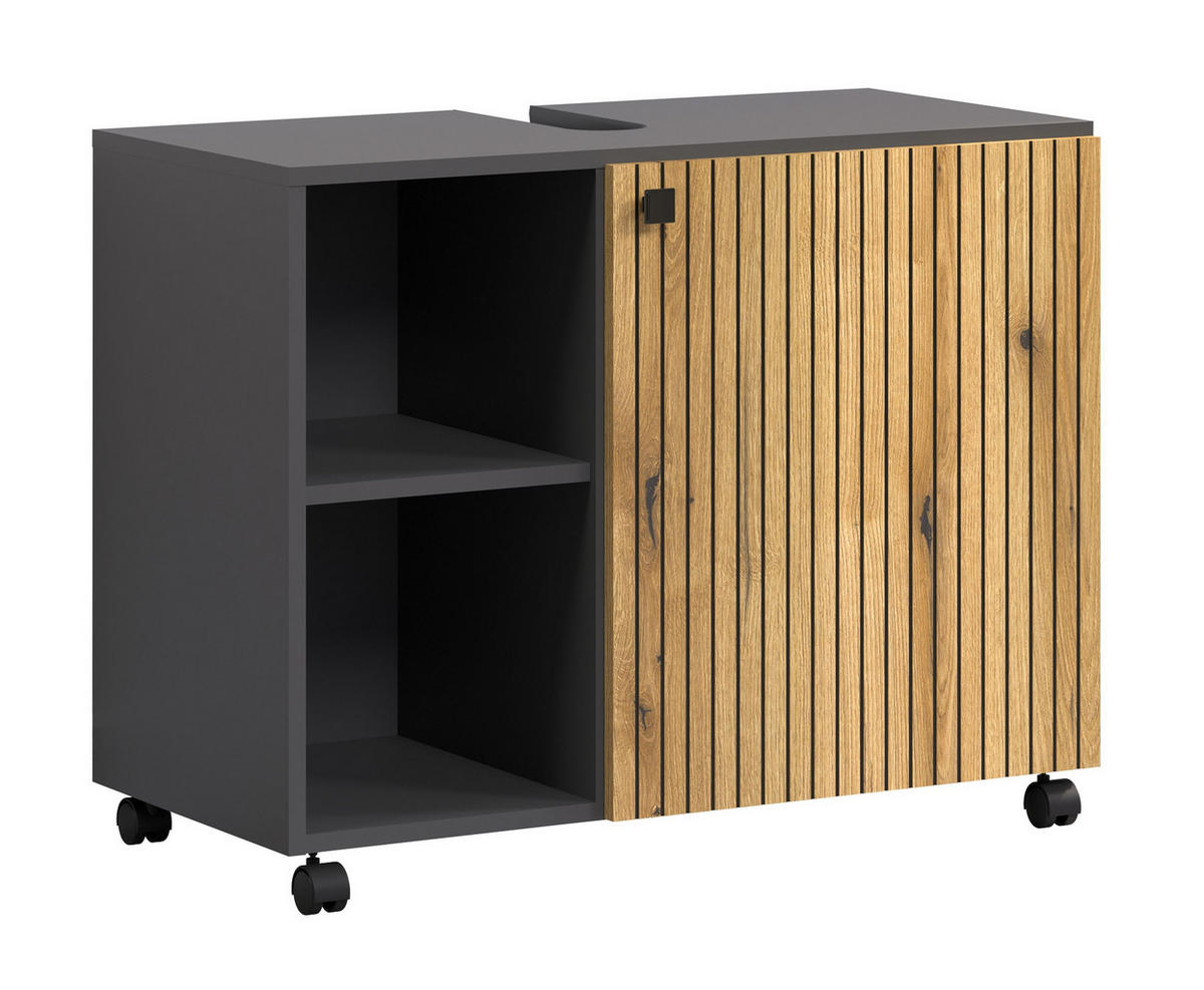 WASCHBECKENUNTERSCHRANK PureBliss Anthrazit - Anthrazit, Holzwerkstoff (80/64/42cm) - Trendteam