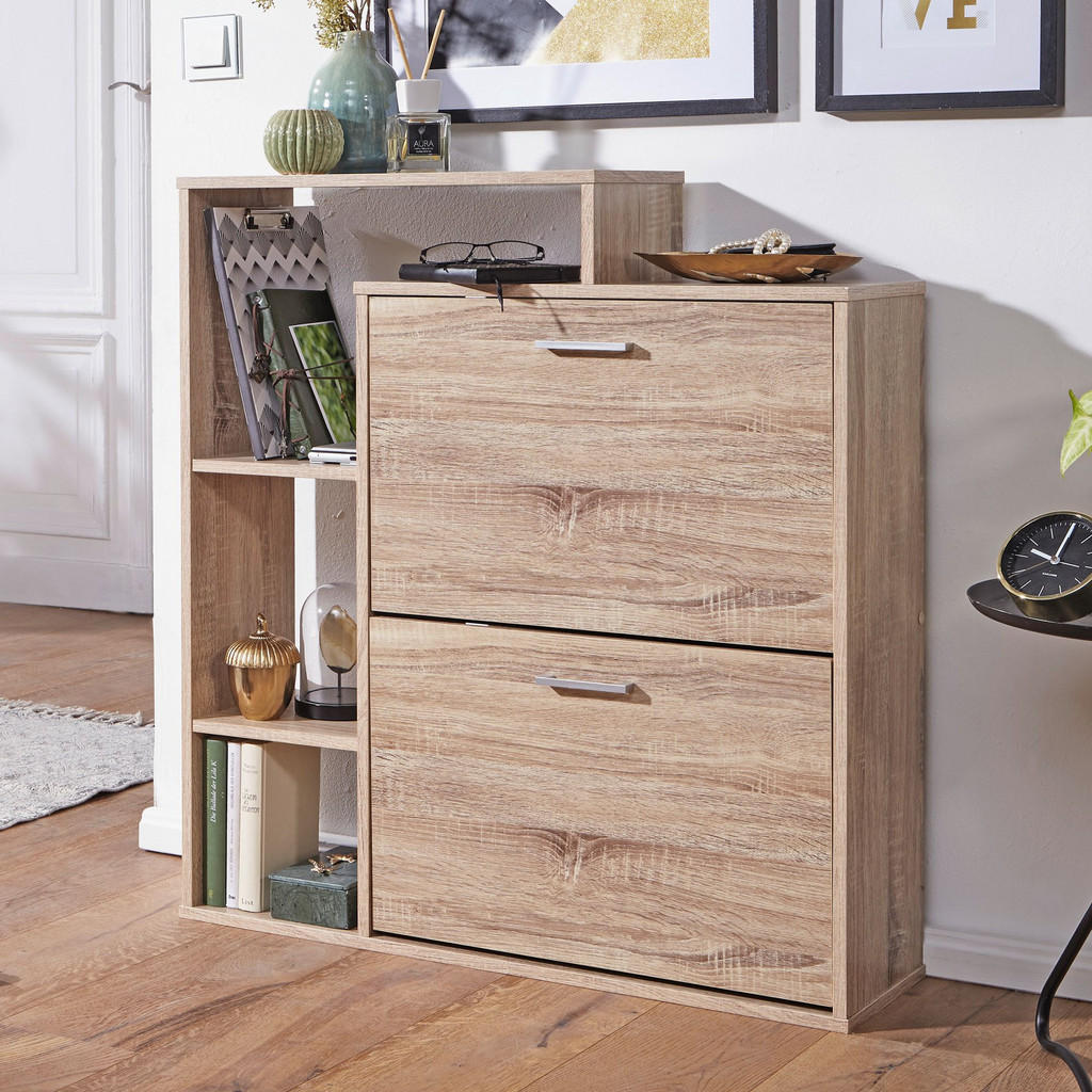 Thumbnail - Kadima Design Schuhkipper, Beige, Holz, 85x93x24 cm, Garderobe, Schuhaufbewahrung, Schuhkipper