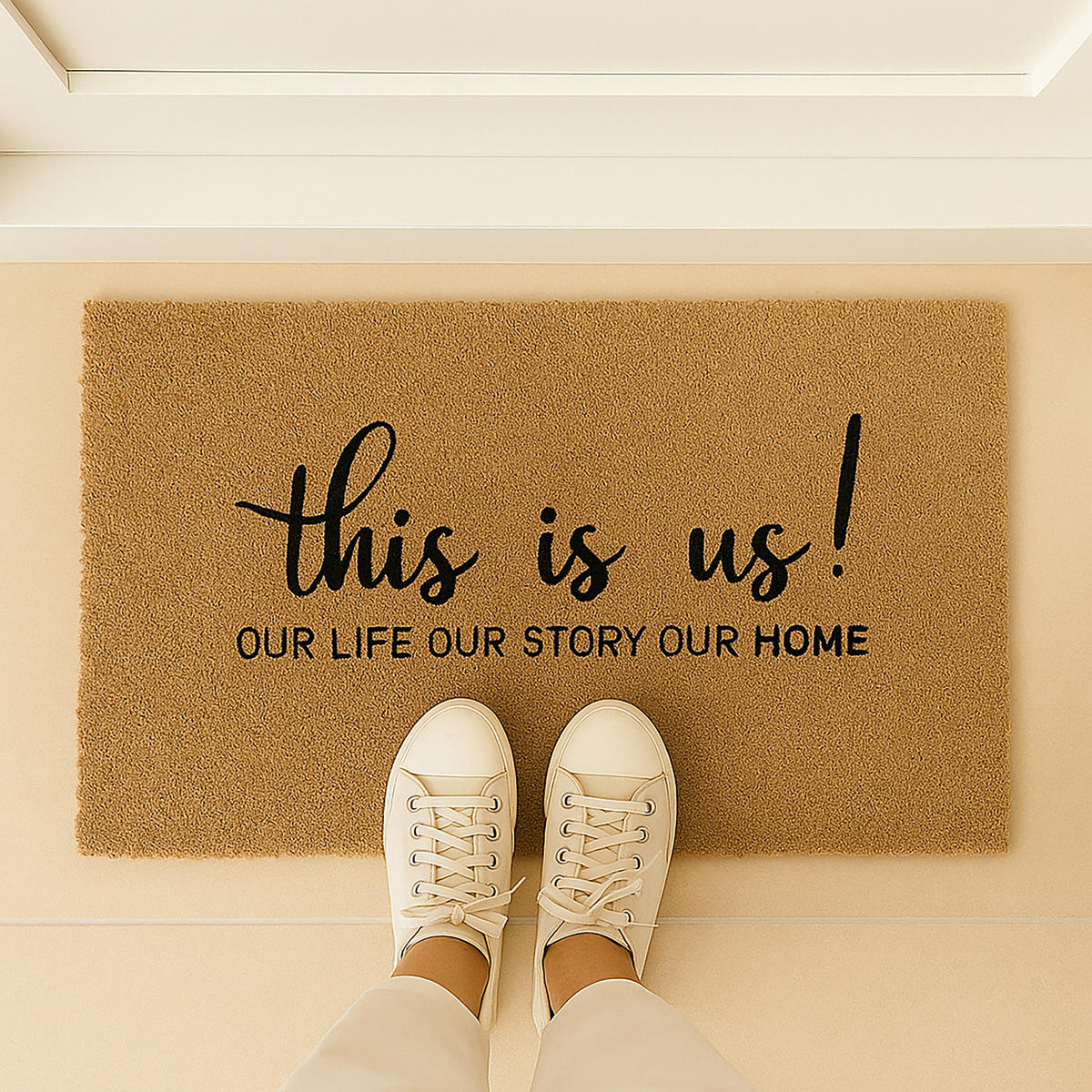 ROHOŽ - světle hnědá, textil/plast (60/40cm) - Relaxdays