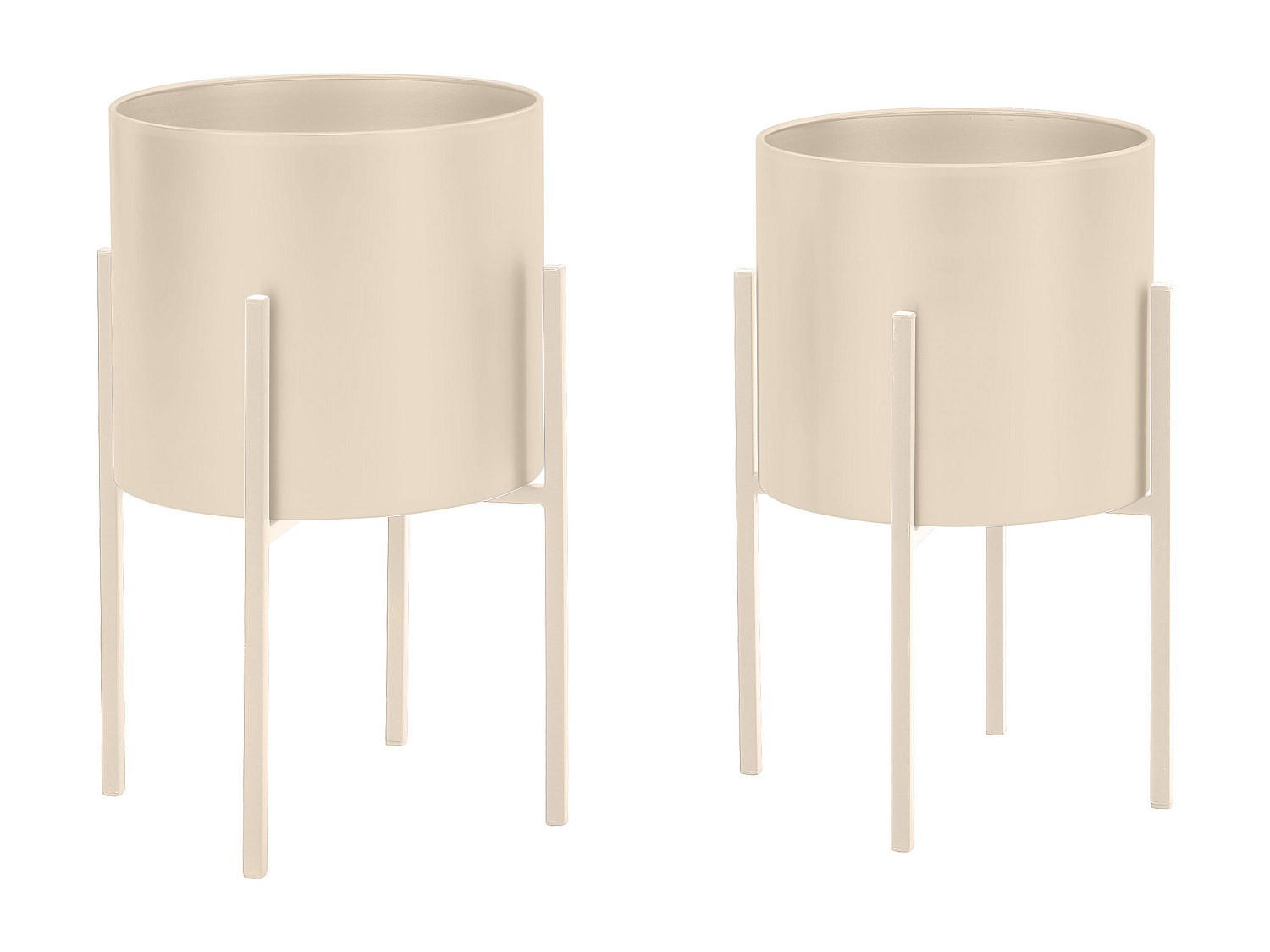 ÜBERTOPF - 23 cm, 25 cm x 25 cm, 23 cm - Metall - Beige EDMEE - Beige, Metall (23/39/25cm) - Vente-Unique