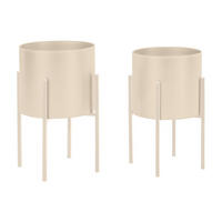 ÜBERTOPF - 23 cm, 25 cm x 25 cm, 23 cm - Metall - Beige EDMEE - Beige, Metall (23/39/25cm) - Vente-Unique