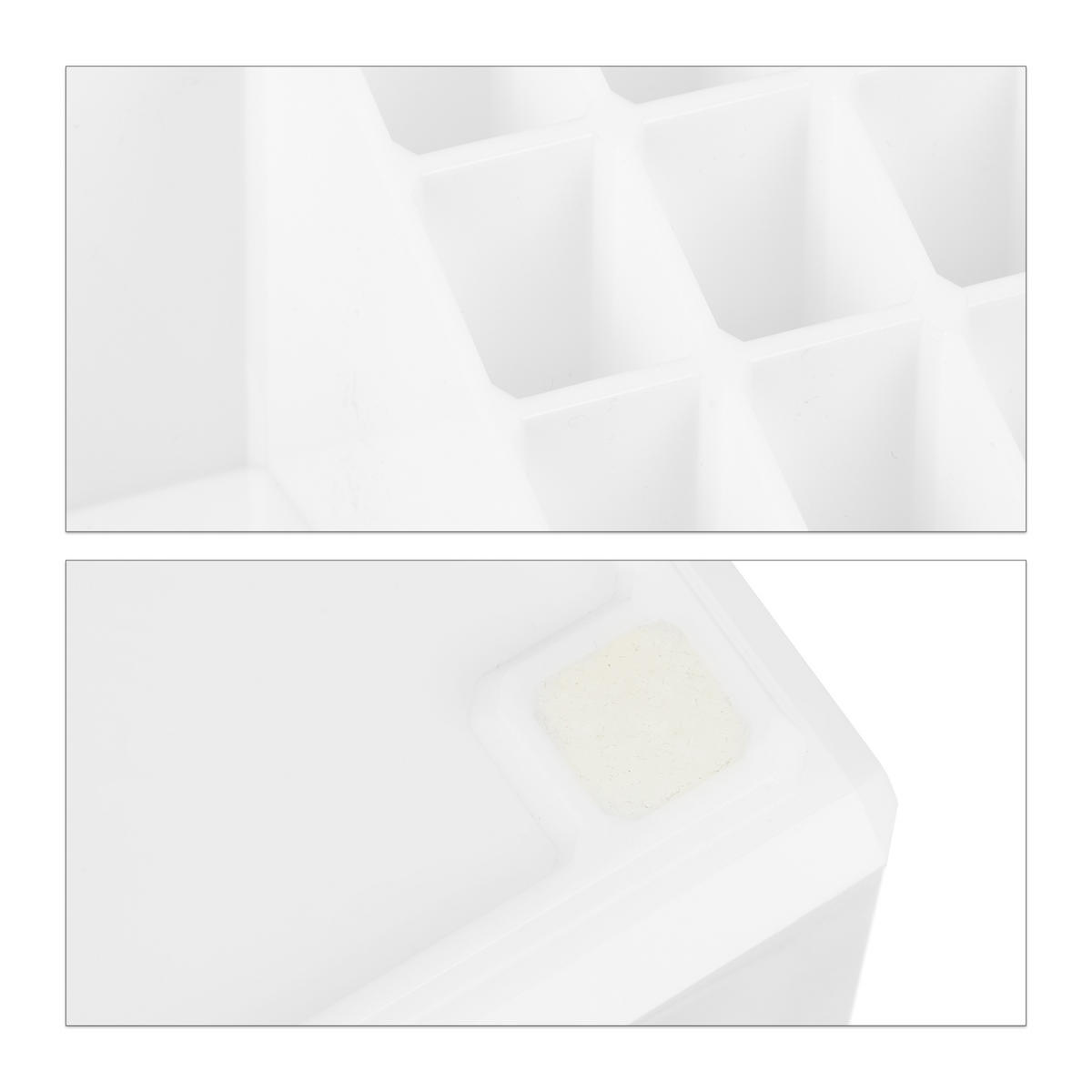 MAKEUP Organizer - Weiß, Kunststoff (23.5/29.5/14cm) - Relaxdays