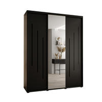 SCHWEBETÜRENSCHRANK 235,2/190/60 3-türig - Schwarz, Holz/Metall (190/235/60cm) - Abiks Möbel