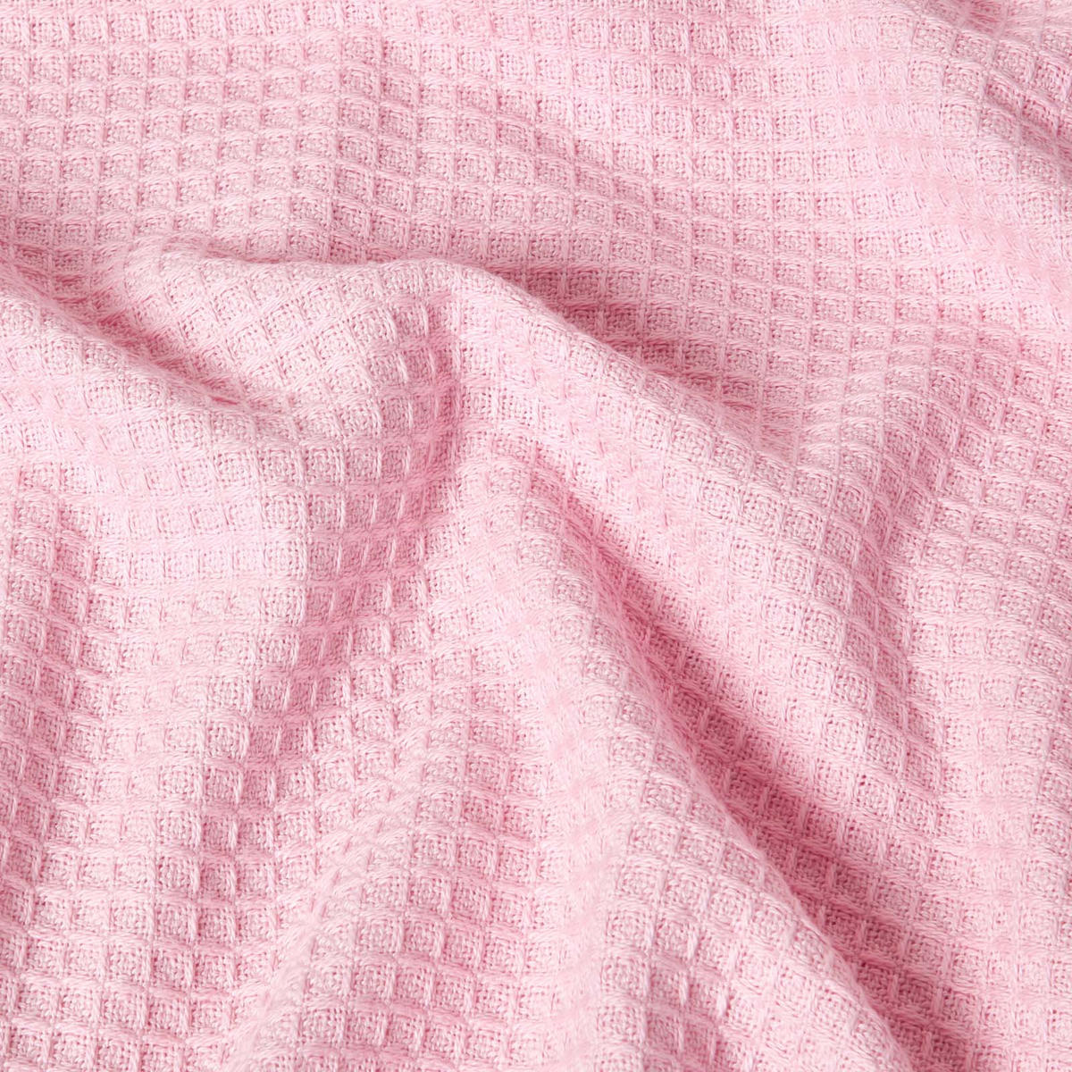 BIO-WOHNDECKE Waffelpiqué 230/230 cm - Rosa, Textil (228/228cm) - Homescapes
