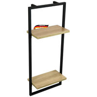 WANDREGAL Schwarz SYIOP MDF Metallrahmen High - Braun, Holz (30/70/15cm) - DELUKE