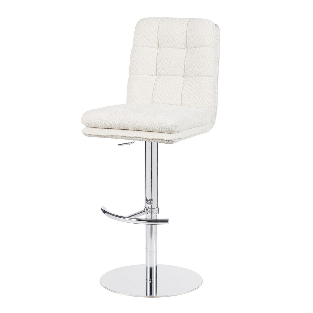 BARHOCKER Juno - Chromfarben/Creme, Textil/Metall (45/98/57cm) - DUBI Möbel