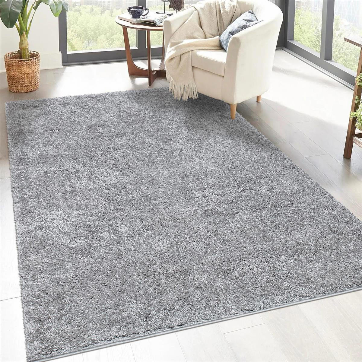 HOCHFLOR-TEPPICH City Shaggy 500 Grau 150x150 cm - Grau, Textil (150/150cm) - carpet city