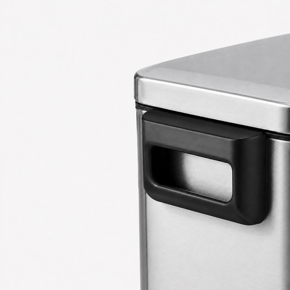 TRETMÜLLEIMER Silber eckig Edelstahl Softclose 15 l - Silberfarben, Kunststoff/Metall (35/45/17cm) - Relaxdays