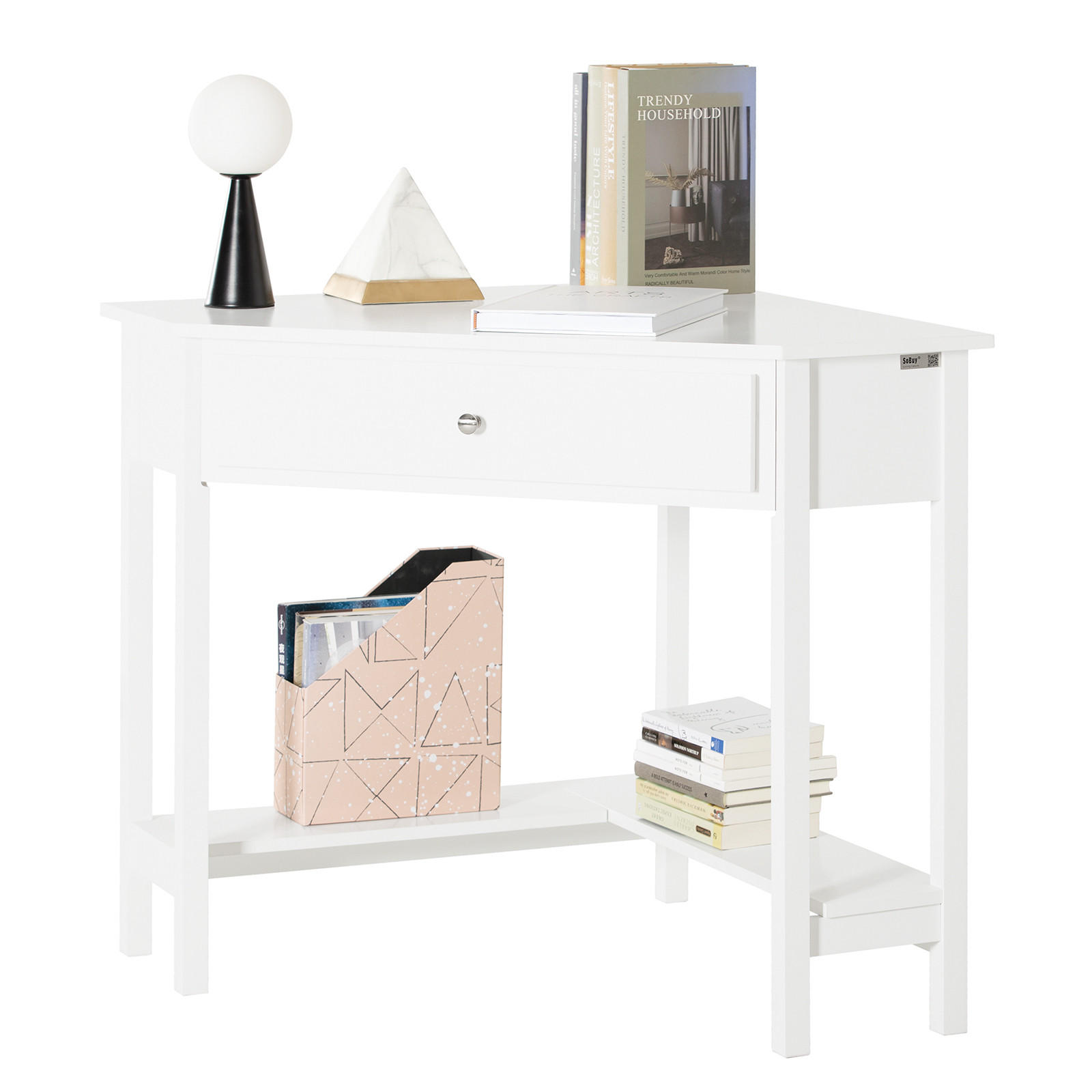 SCHREIBTISCH Weiß - Weiß, Holzwerkstoff (76/76/76cm) - SoBuy