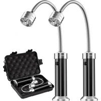GRILLLICHT 2-teiliges Set mit Magnetfuß und flexiblem Schwanenhals - Schwarz, Metall (2/11/11cm)