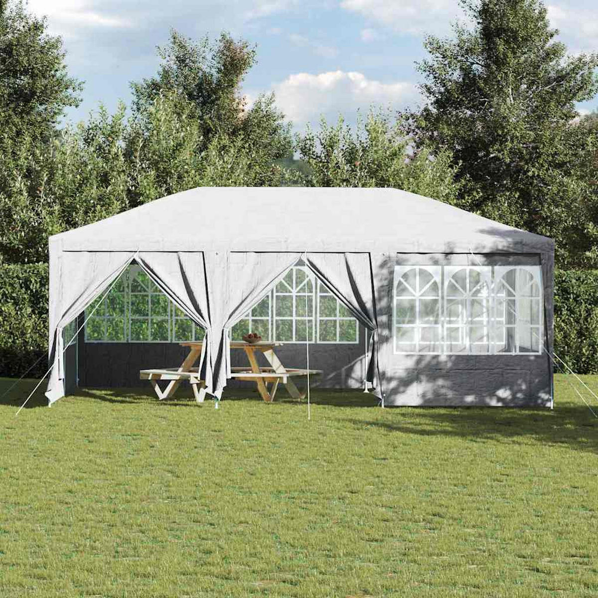 PARTY-ZELT Weiss 600/400/266 Cm Polyethylen - Weiß, Kunststoff (400/266/600cm) - vidaXL