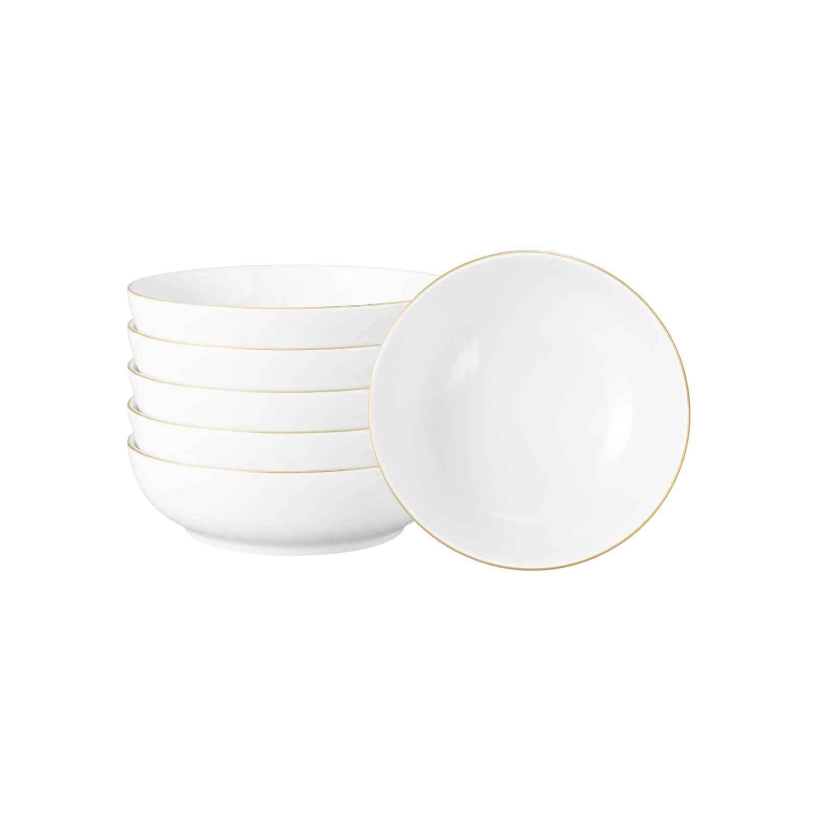 FOODBOWLS Liberty Goldrand weiß-gold ø 17,5 cm 6er Set - Goldfarben/Weiß, Keramik (17.7cm) - Seltmann Weiden
