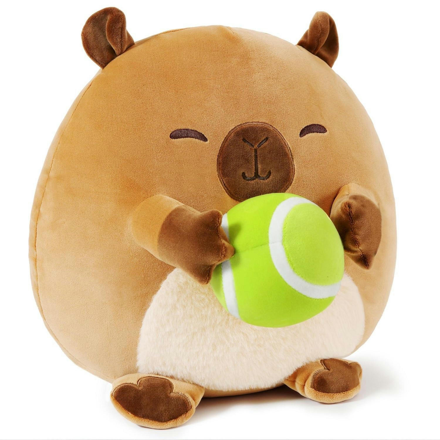 PLÜSCHTIER Capybara mit Tennis 35 cm - Braun, Textil (30/30cm)