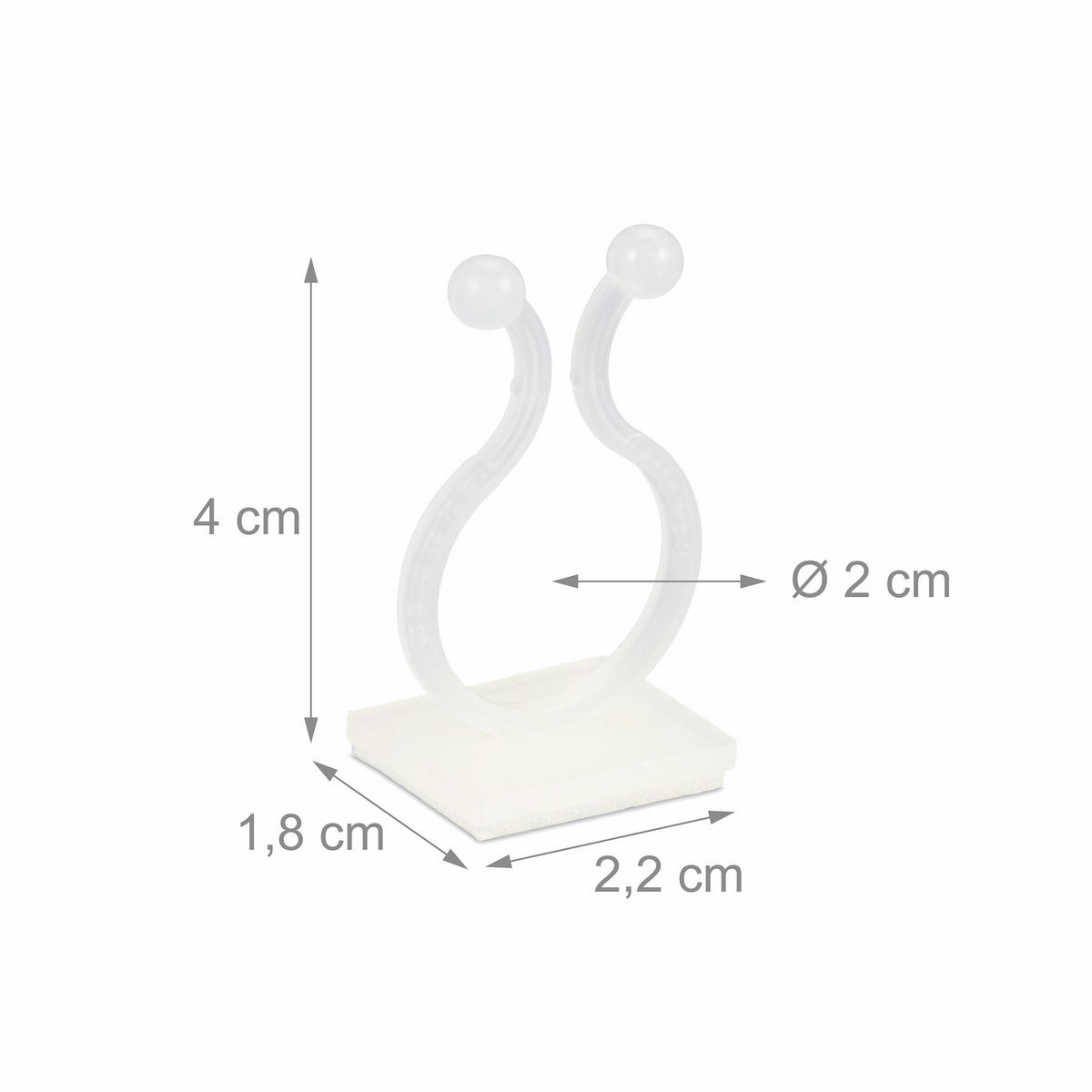 240XPFLANZENCLIPS - Weiß, Kunststoff (2.2/1.8/4cm) - Relaxdays