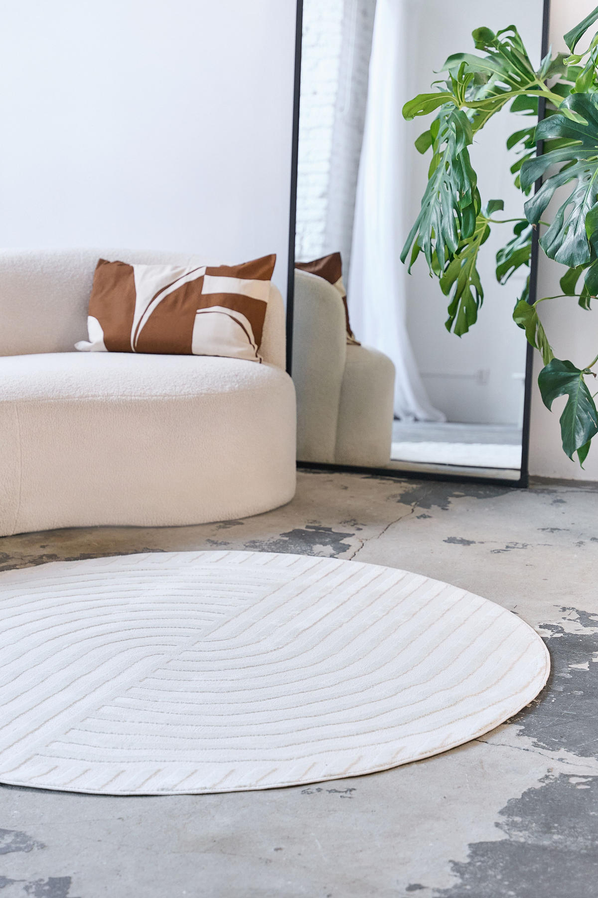 TEPPICH HYGGE Creme, rund 240/240 cm - Creme, Textil (240/240cm) - Tapiso