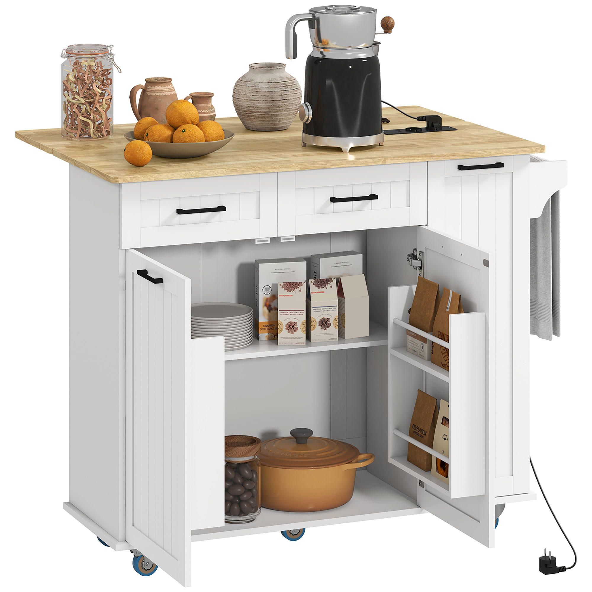 KÜCHENINSEL Weiß 1 Stück - Weiß, Holzwerkstoff (74/94.5/119.5cm) - GiPP