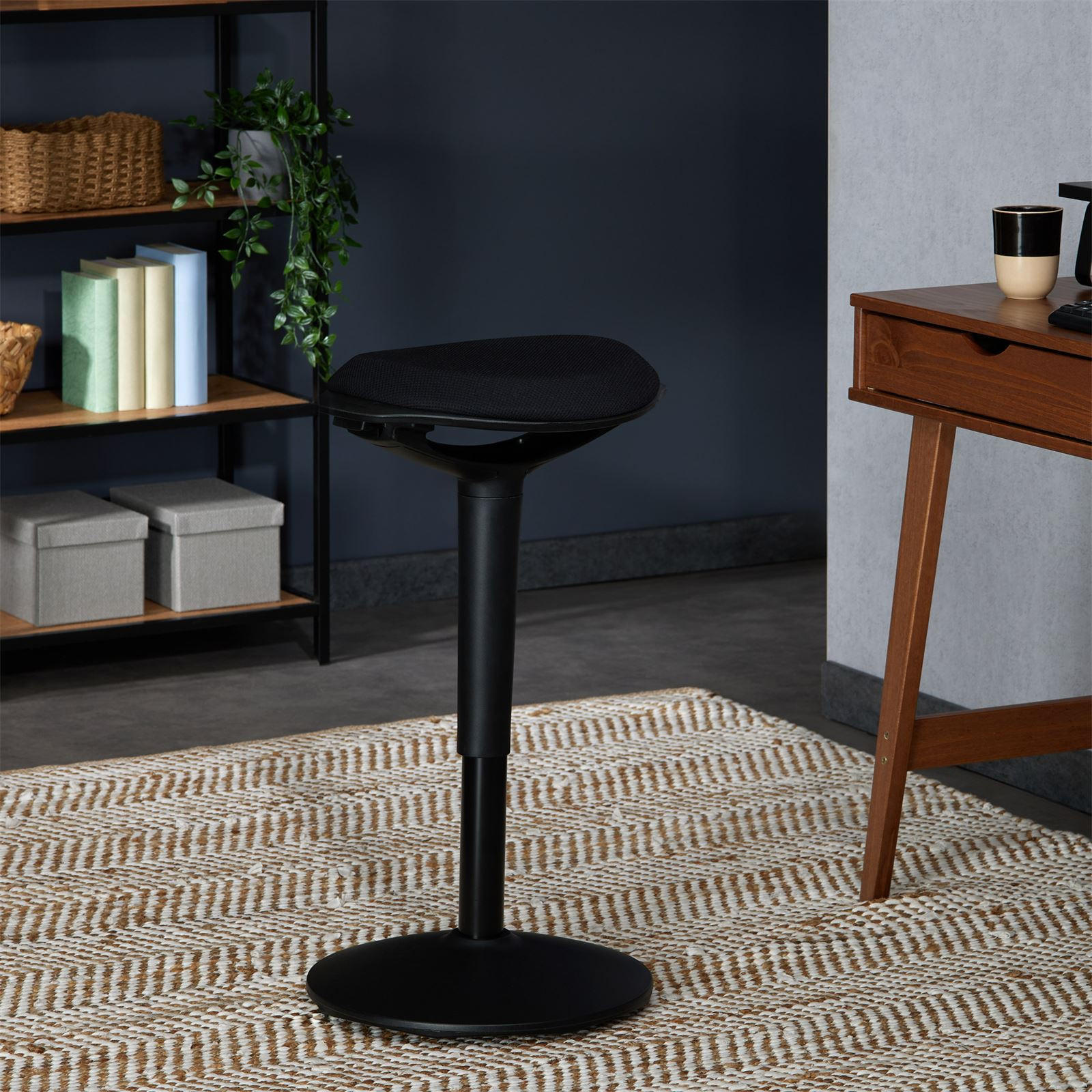 BÜROHOCKER ASTORIA - Schwarz, Textil (42/73/38cm) - CARO-Möbel