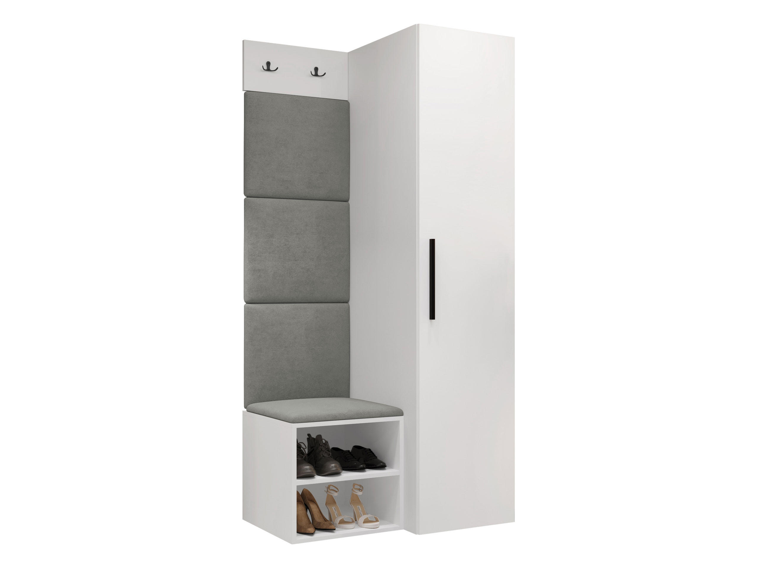 Mirjan24 Garderoben-Set Grau, Weiß 40x191x50 cm