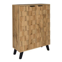 SCHUHSCHRANK DE-38214 80/35/110 cm mit 4 verstellbaren Einlegeböden Holzoptik - Naturfarben, Holzwerkstoff (80.5/109.5/35cm) - ComfortXL