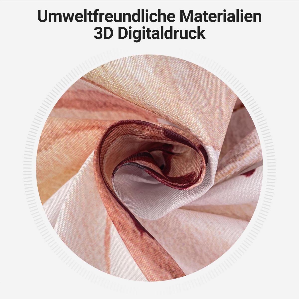 DUSCHVORHANG Braun floral Muster beschwerter Saum Polyester wasserfest schimmelresistent waschbar - Weiß, Textil (200/180cm) - MCBOSON