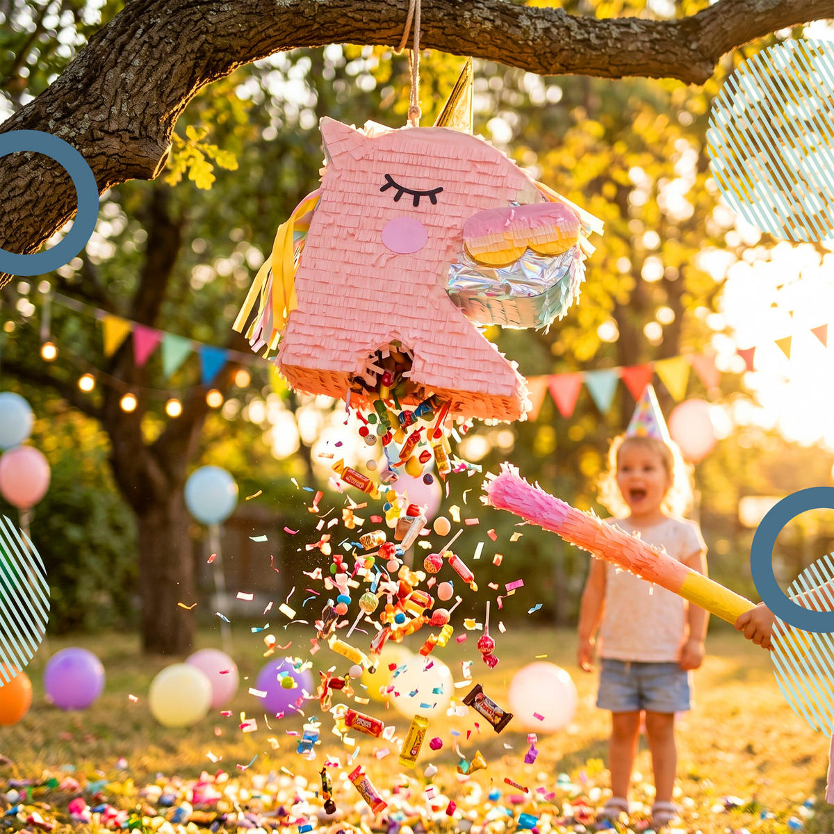 PINATA - Pink, Papier/Wellpappe (43/49.5/10cm) - Relaxdays