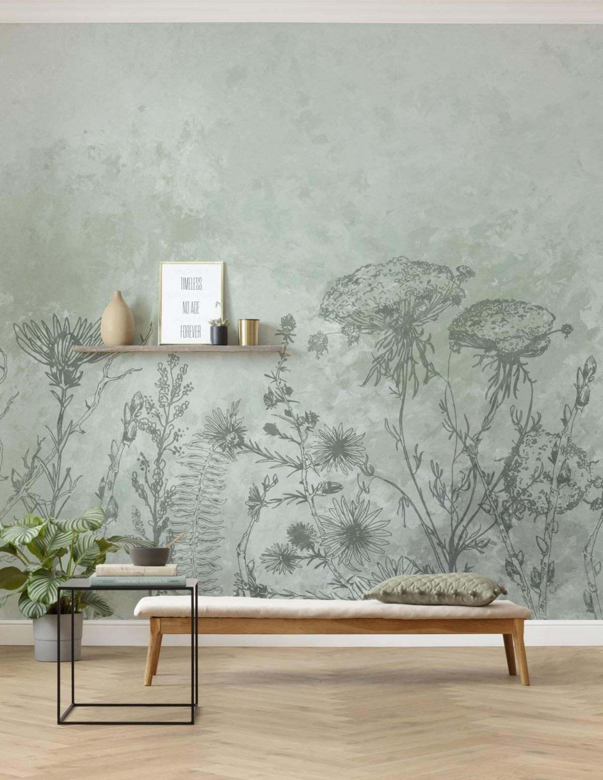 FOTOTAPETE Blumen 300 x 280 cm - Grün, Papier (300/280cm) - Sanders & Sanders
