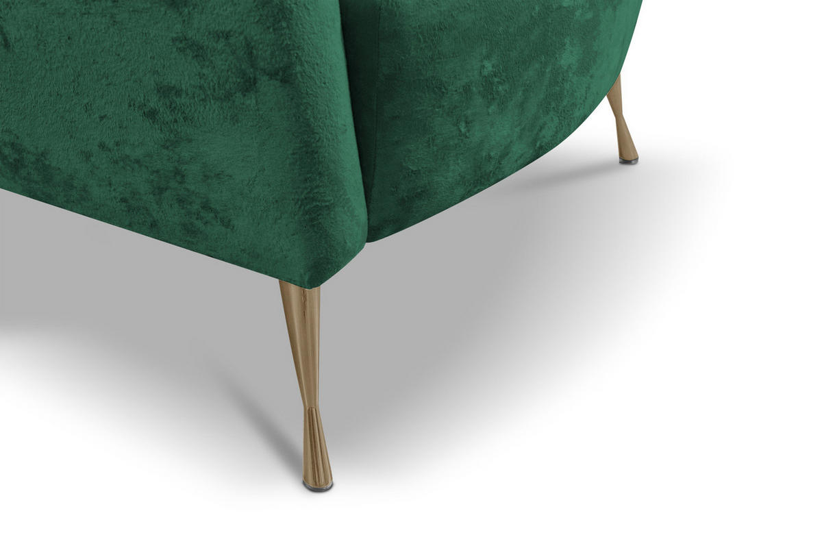 POLSTERSESSEL Adria mit Metallfüßen - Dunkelgrün/Goldfarben, Holzwerkstoff/Textil (87/78/83cm) - Ravio