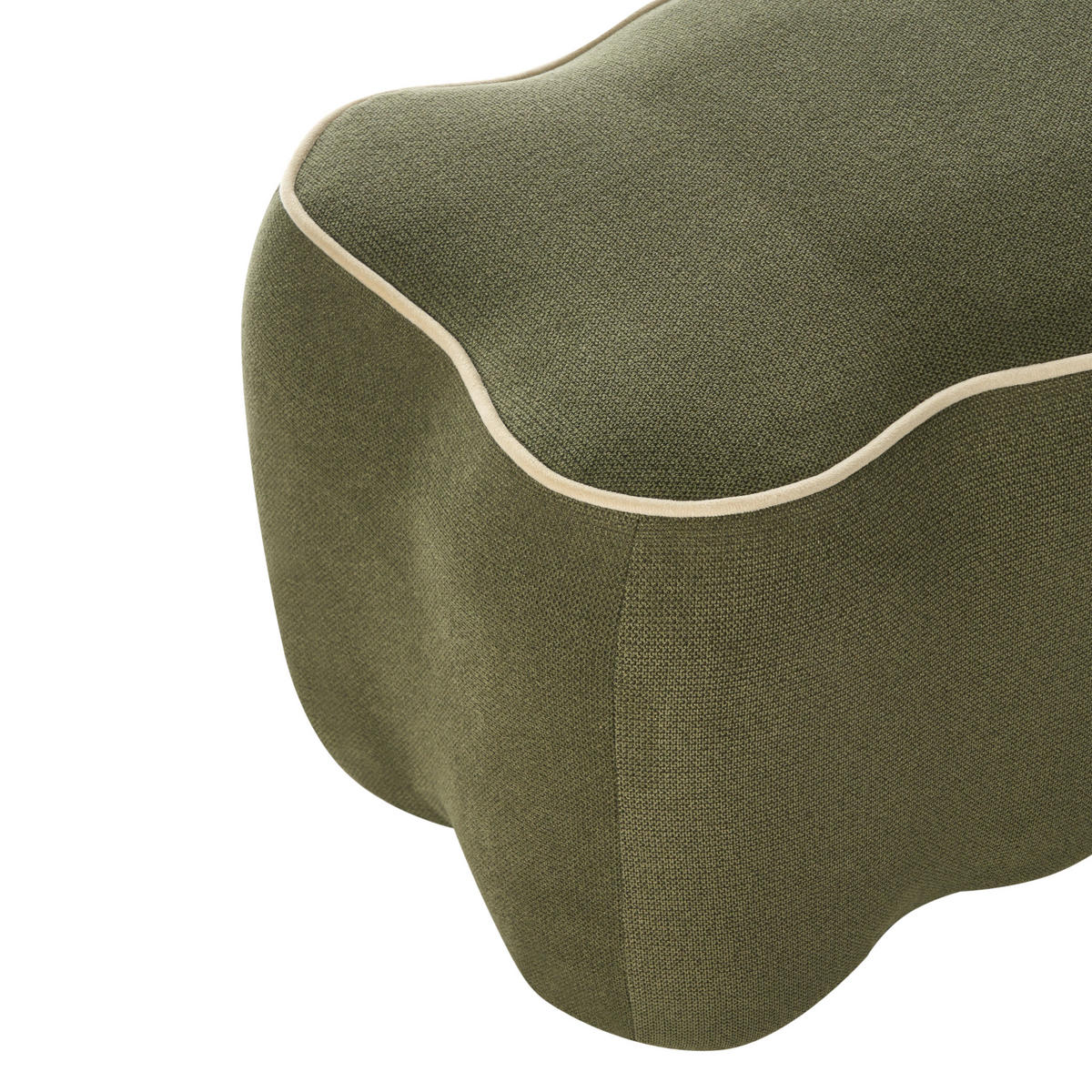 ČALOUNĚNÁ LAVICE Látka Zelená Juno - béžová, textil (69/38/38cm) - Beliani