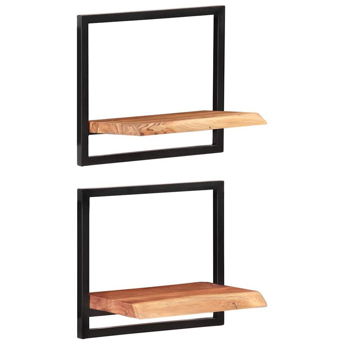 WANDREGALE 2Er Set 40/24/35 Cm Massivholz Akazie Und Stahl - Braun, Holz (24/35/40cm) - vidaXL