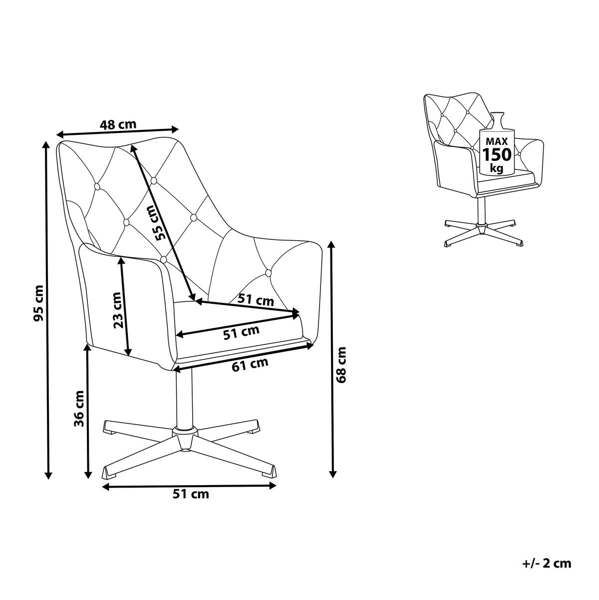 SESSEL Samtstoff Grün Vaksala - Grün, Textil/Metall (61/95/73cm) - Beliani