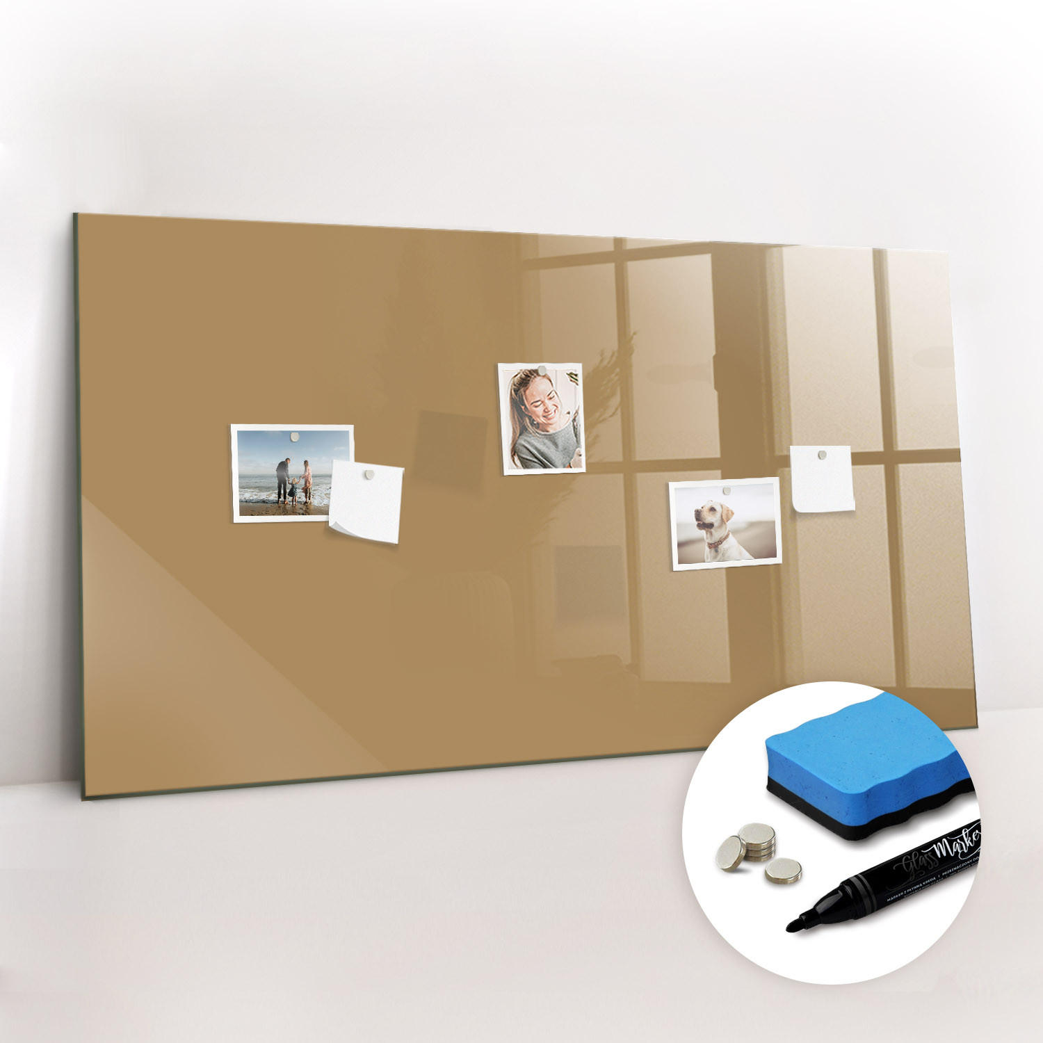 Tulup Magnettafel Beige 120x0.4x60 cm