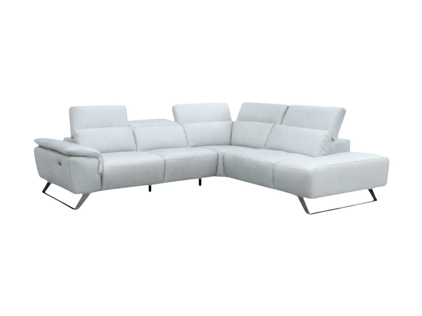 ECKSOFA Predator Echtleder Weiß - Weiß, Leder/Metall (270/230cm)