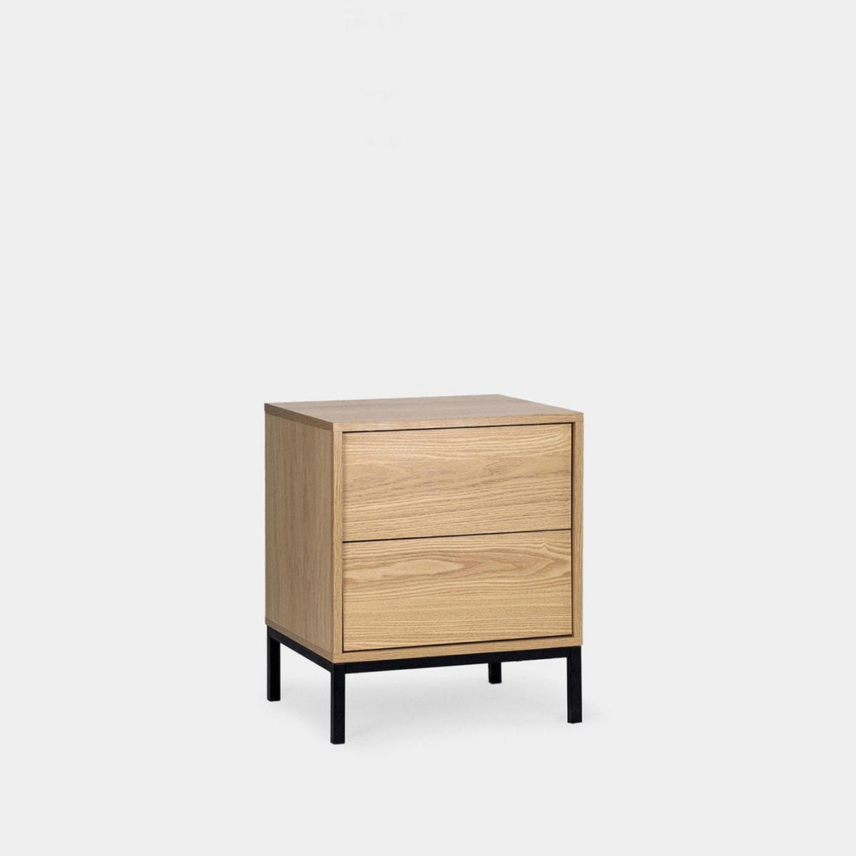 NACHTTISCH 2 SCHUBLADEN Remi Natürlich 45 cm x 55 cm - Naturfarben, Holzwerkstoff (45/55/40cm) - Klast Home