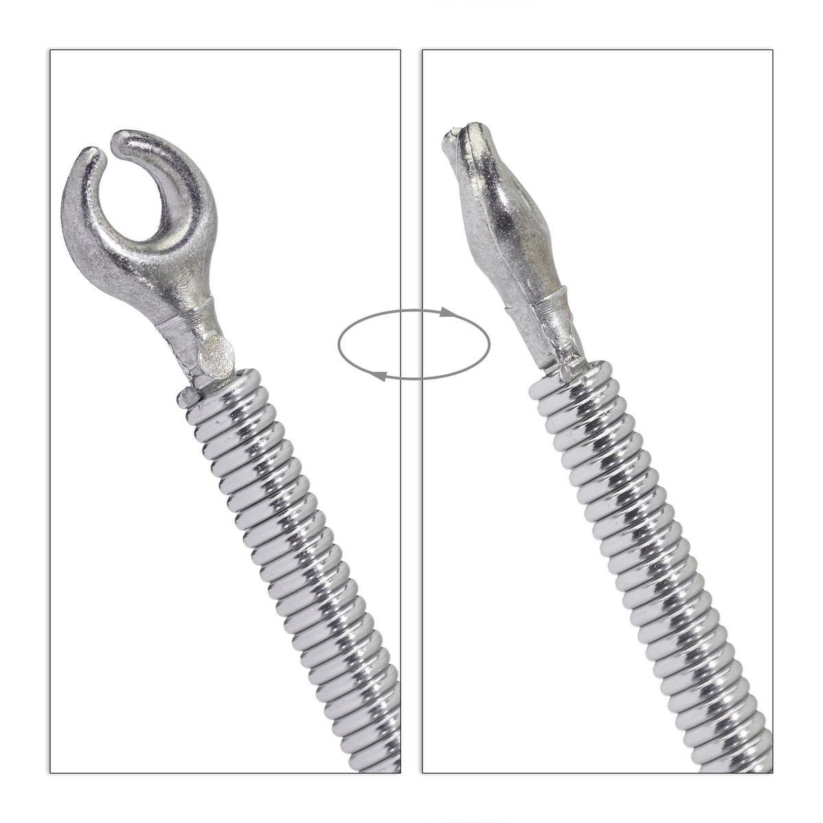 ROHRREINIGUNGSSPIRALE - Silberfarben, Kunststoff/Metall (300/5.5/2cm) - Relaxdays