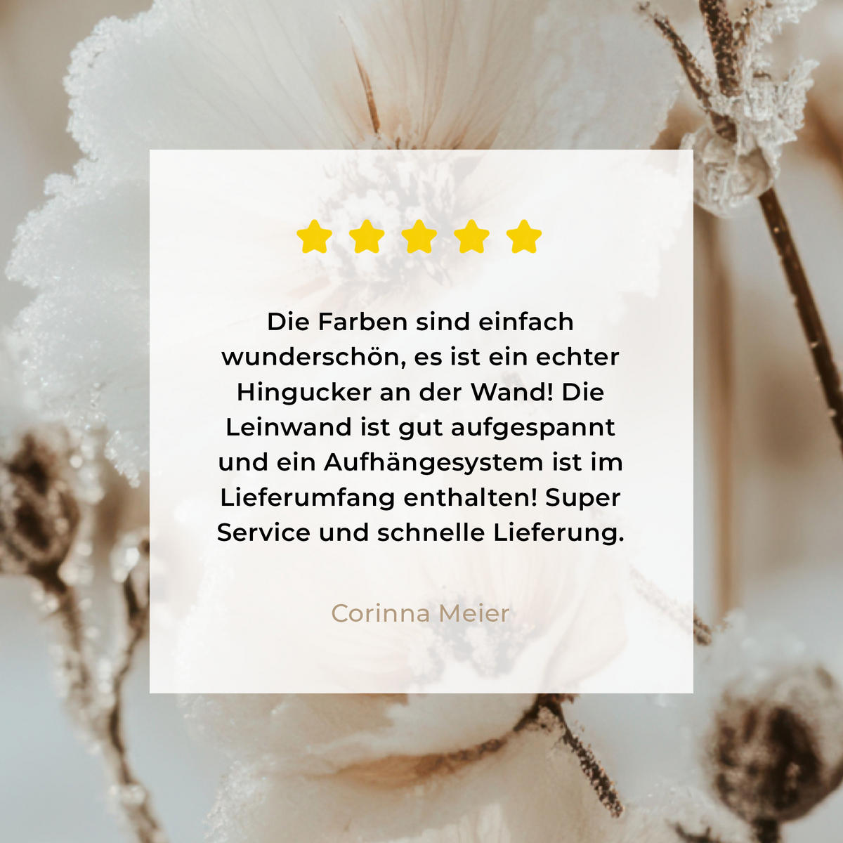 LEINWANDBILD Blumen - Winter - Weiß - Schnee - Beige 60x80 cm - Creme, Textil (60/80cm) - MuchoWow